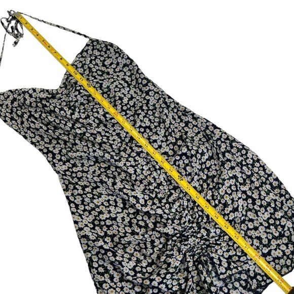 Princess Polly McLeod Blue Floral Drawstring Ruched Halter Ruffle Mini Dress - Picture 11 of 16